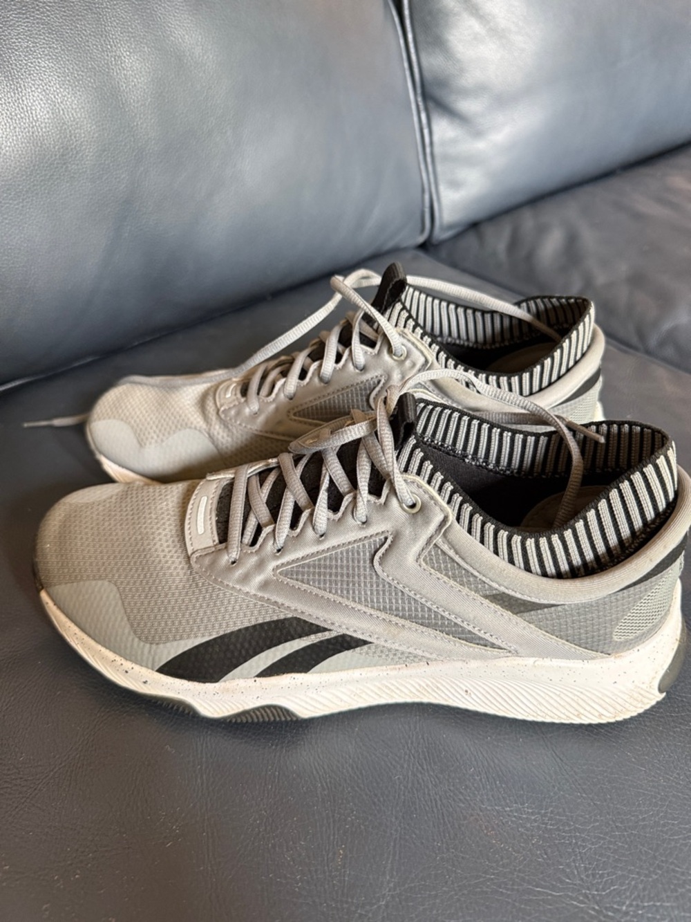 Reebok Light Gray and Black Casual Trainers